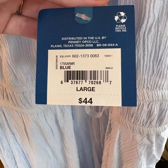 Arizona tiered summer dress- light blue-Size L- NWT - Picture 5 of 5